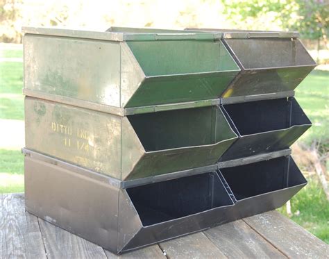 large metal storage boxes with lids|large metal stackable storage bins.